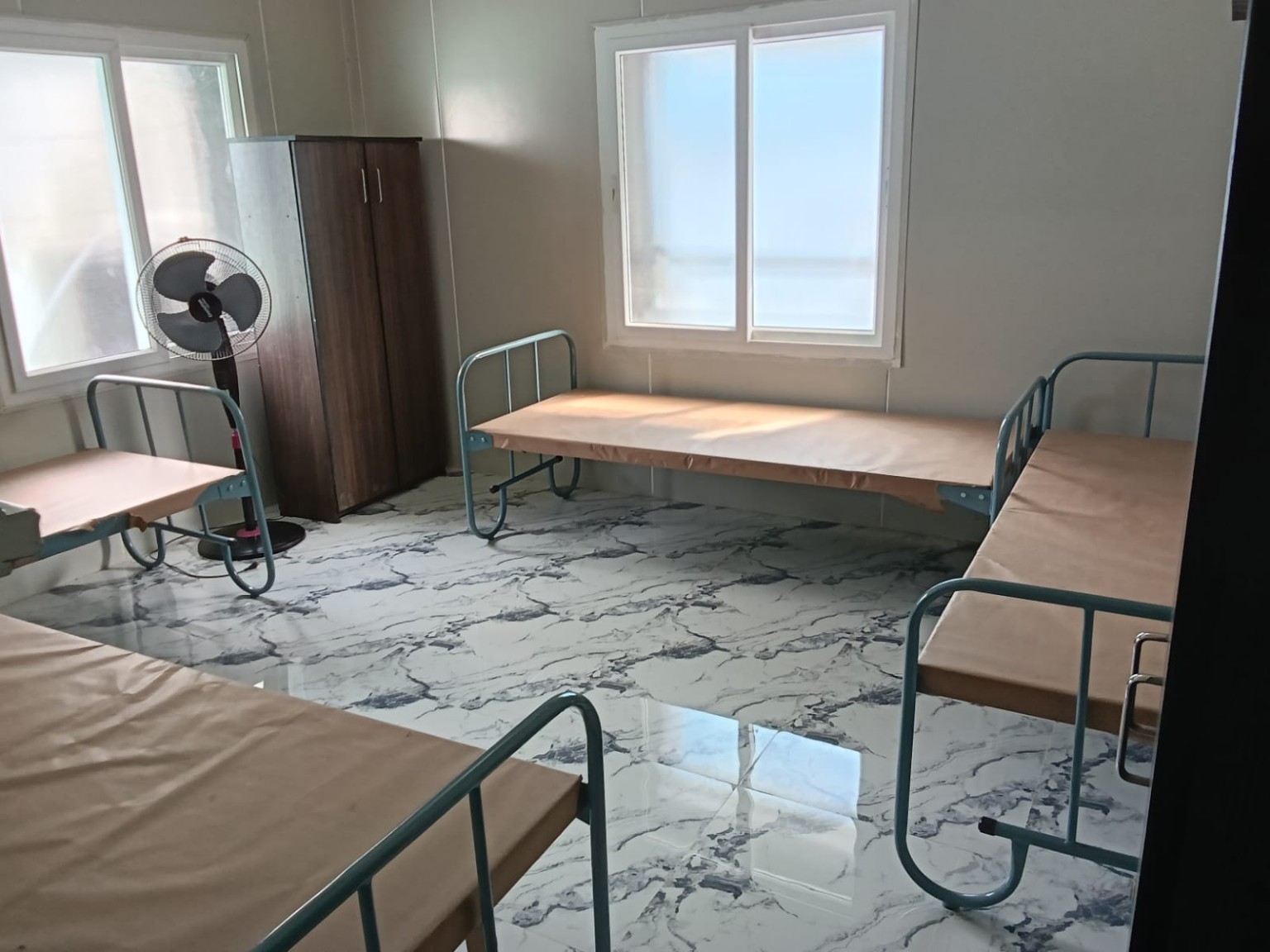 Bright hostel room